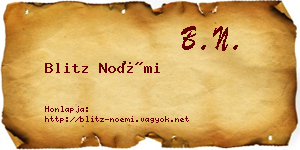 Blitz Noémi névjegykártya